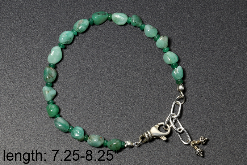 Emerald/ss bracelets